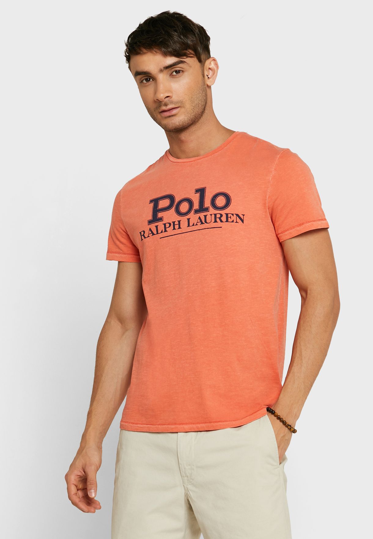 Ralph Lauren Logo Crew Neck T-shirt Herr Orange | 569837-TKJ