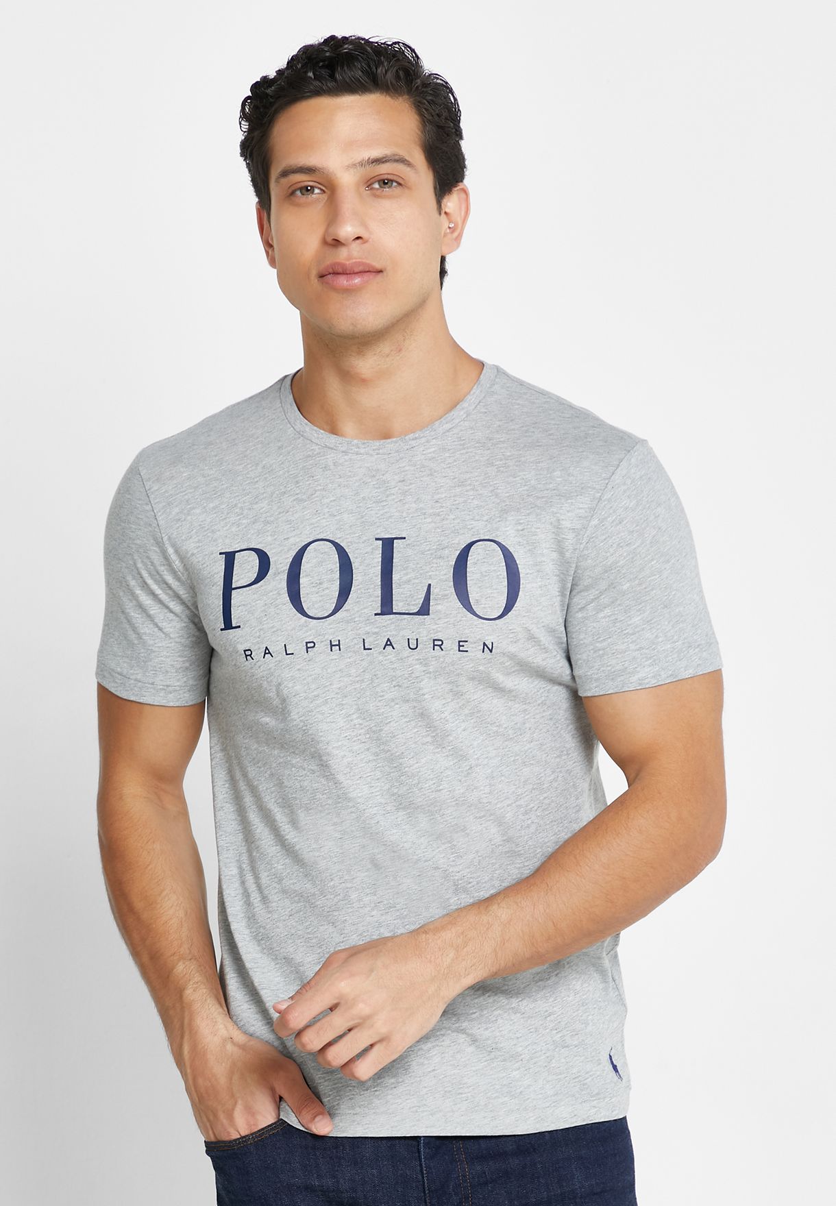 Ralph Lauren Logo Crew Neck T-shirt Herr Grå | 592701-XVY