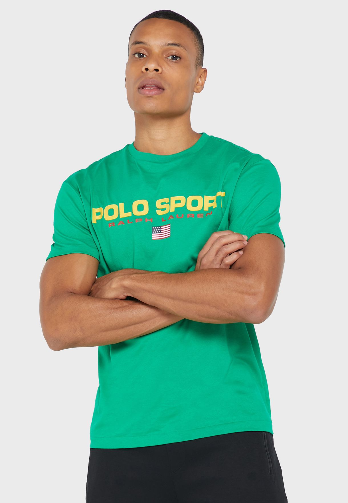 Ralph Lauren Logo Crew Neck T-shirt Herr Gröna | 693074-LNC