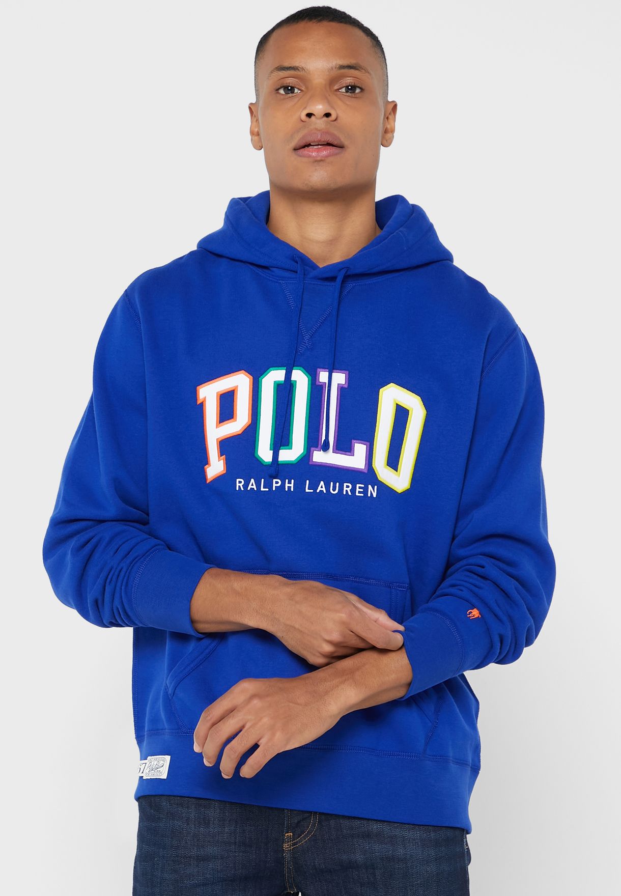 Ralph Lauren Logo Hoodie Herr Blå | 143590-BWZ