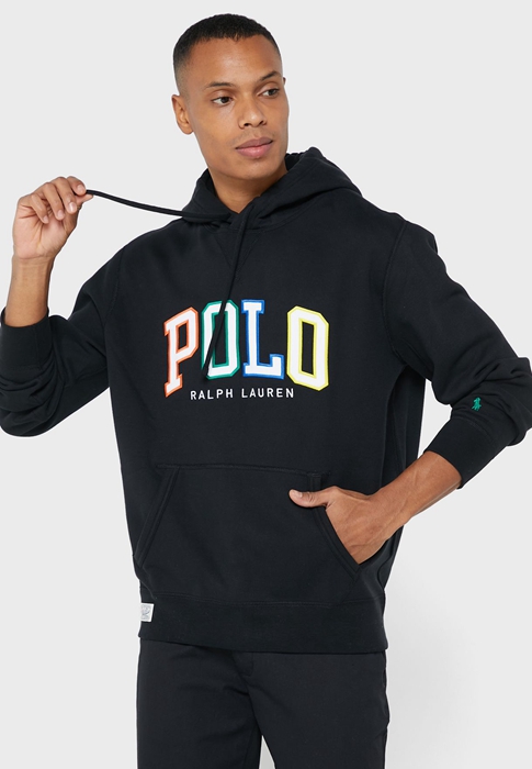 Ralph Lauren Logo Hoodie Herr Svarta | 125469-UZP