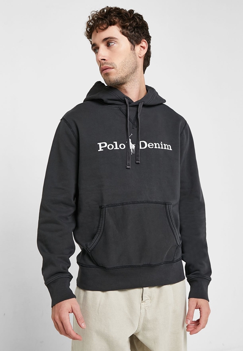 Ralph Lauren Logo Hoodie Herr Svarta | 169587-MTE