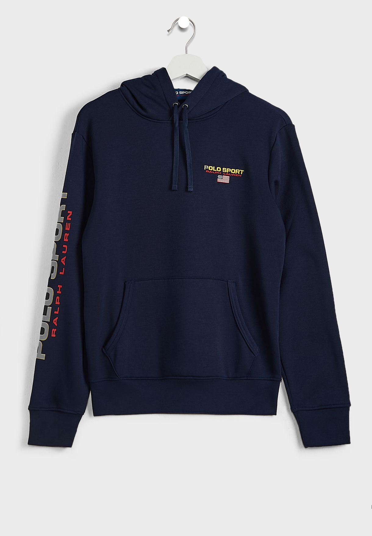 Ralph Lauren Logo Sleeve Hoodie Herr Marinblå | 378149-BYZ