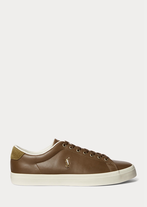 Ralph Lauren Longwood Läder Sneakers Herr Bruna | 612439-ESZ