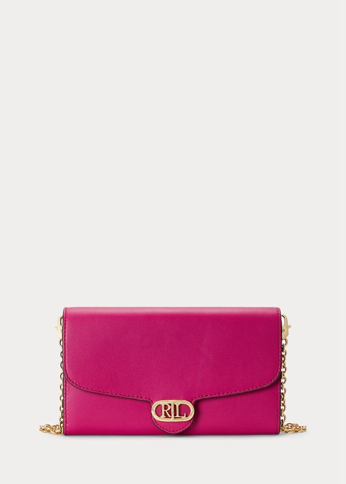 Ralph Lauren Läder Medium Adair Crossbody Väska Dam Fuschia Berry | 085769-YDE