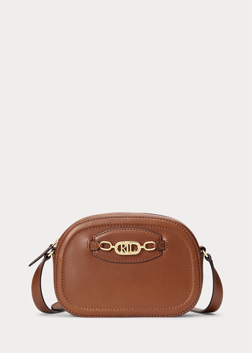 Ralph Lauren Läder Medium Jordynn Crossbody Väska Dam Lauren Tan | 361492-HKI