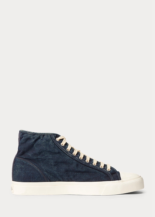 Ralph Lauren Mayport Indigo Canvas Sneakers Herr Indigo | 192405-HTU