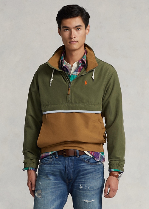 Ralph Lauren Packable Vatten-Repellent Hooded Jacka Herr Bruna Olika Färger | 028731-SPQ