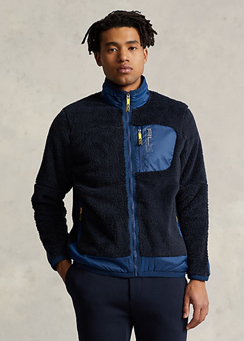 Ralph Lauren Pile Fleece Jacka Herr Marinblå | 057298-UTS