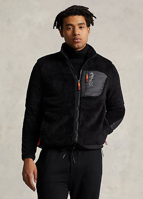 Ralph Lauren Pile Fleece Jacka Herr Svarta | 489612-JAL