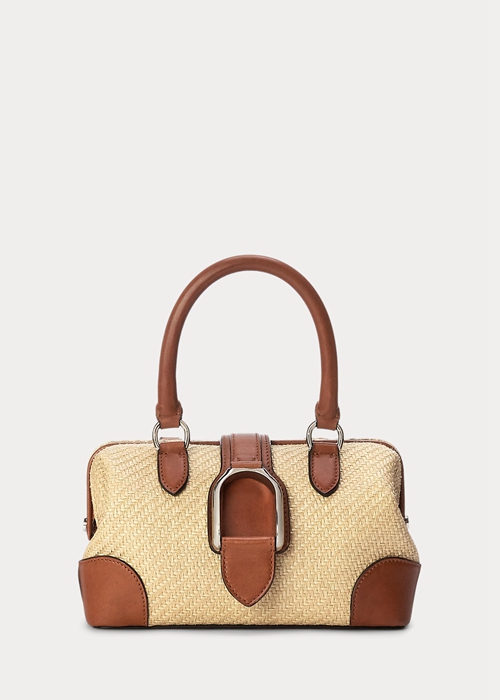 Ralph Lauren Raffia Welington Mini Handbag Dam Natural | 027645-RPZ