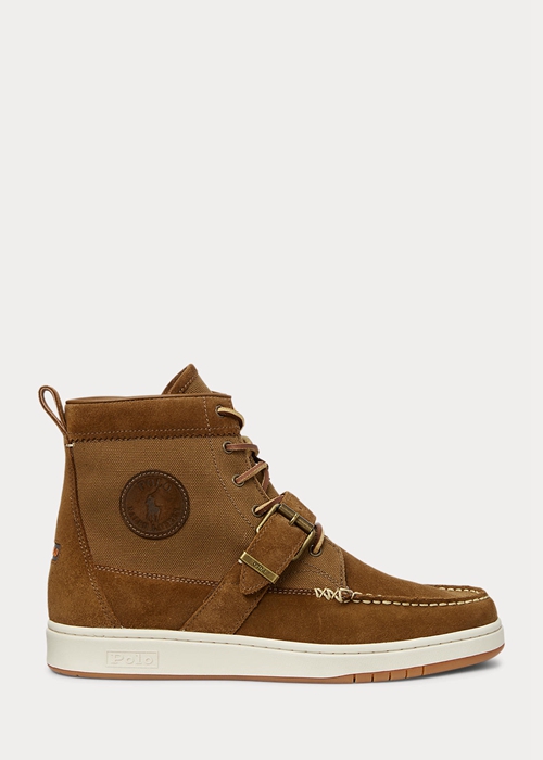 Ralph Lauren Ranger Nubuck & Canvas Sneakers Herr Bruna | 362780-AZX