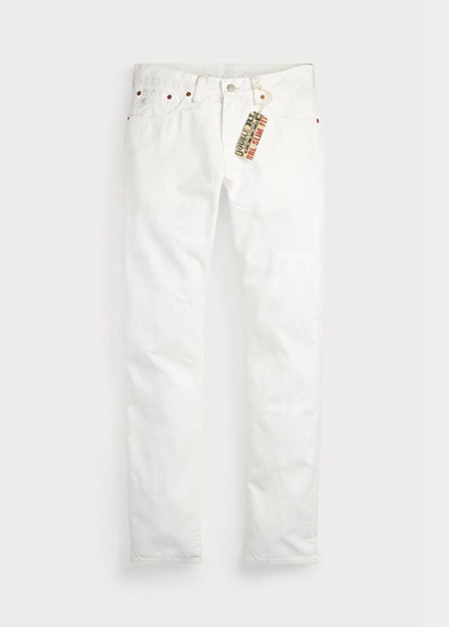 Ralph Lauren Slim Fit Whitestone Jeans Herr Vita | 154092-ZME