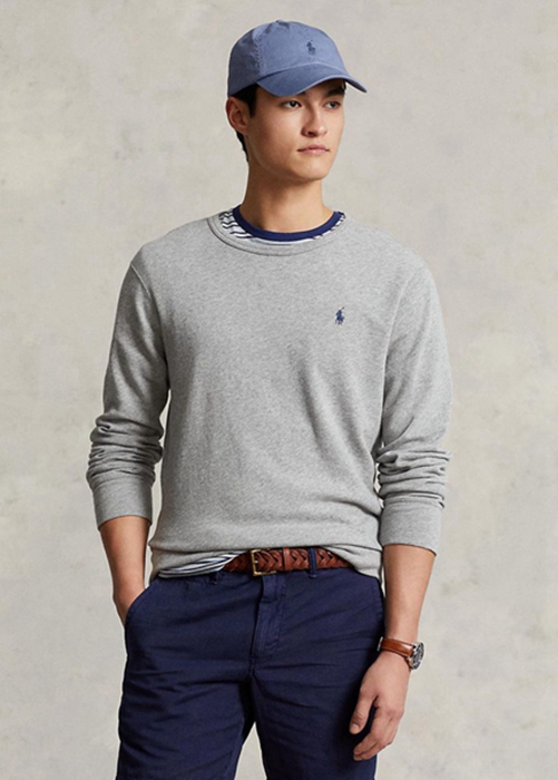 Ralph Lauren Spa Terry Sweatshirt Herr Grå | 713508-UOD