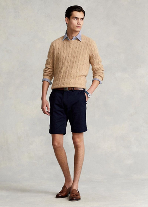 Ralph Lauren Stretch Slim Fit Chino Shorts Herr Marinblå | 418052-DLT