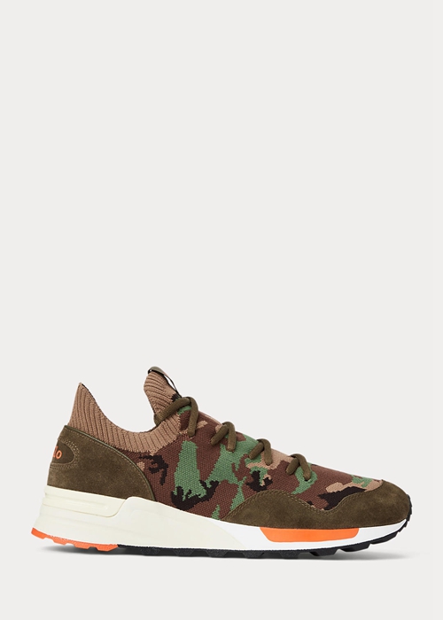 Ralph Lauren Trackster 200II Camo Knit Sneakers Herr Camo | 542768-EIH