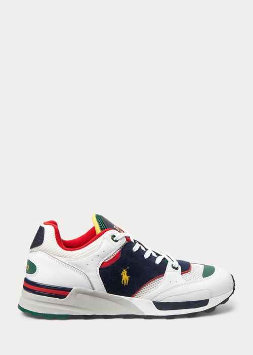 Ralph Lauren Trackster 200 Sneakers Herr Vita Marinblå | 564932-HTM