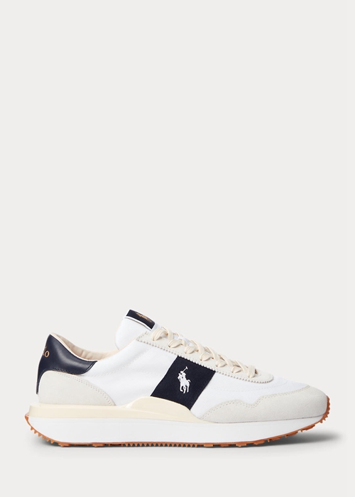 Ralph Lauren Train 89 Mocka & Oxford Sneakers Herr Vita Marinblå | 906827-HKW