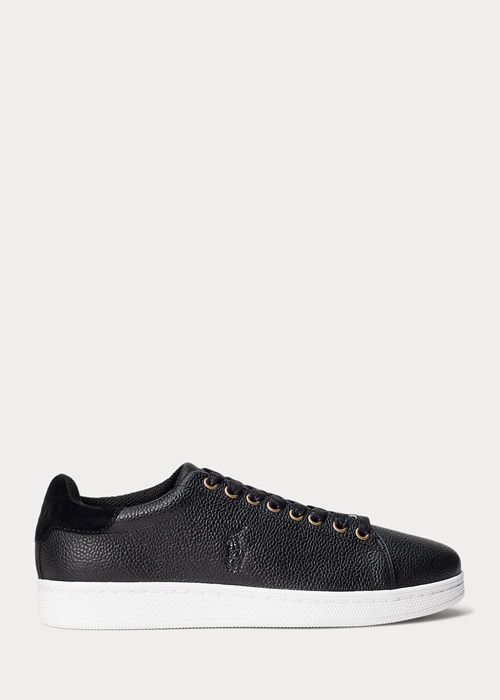 Ralph Lauren Wilton Läder Sneakers Herr Svarta | 439801-JMD